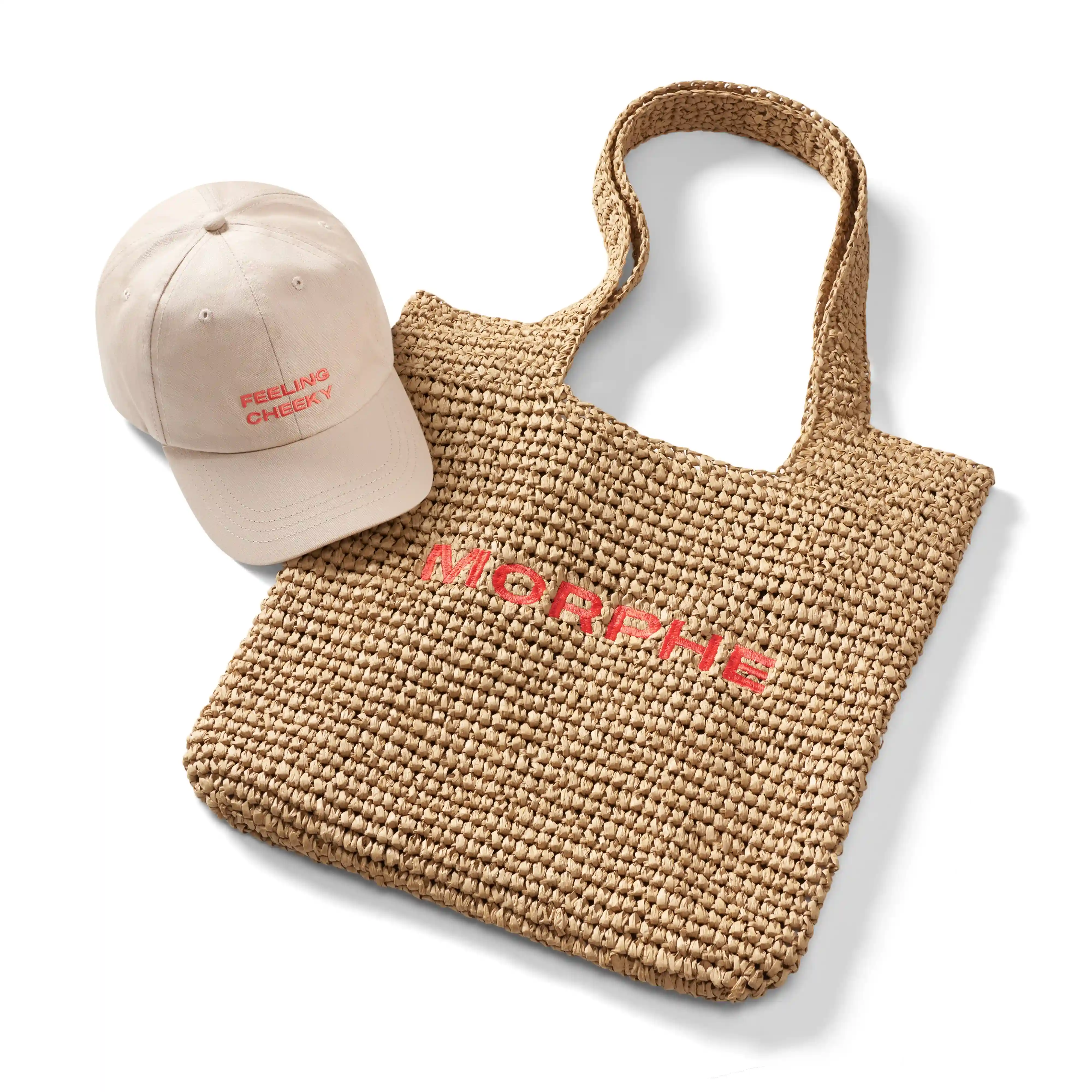 Alternative view of Morphe Raffia Tote Bag - Orange
